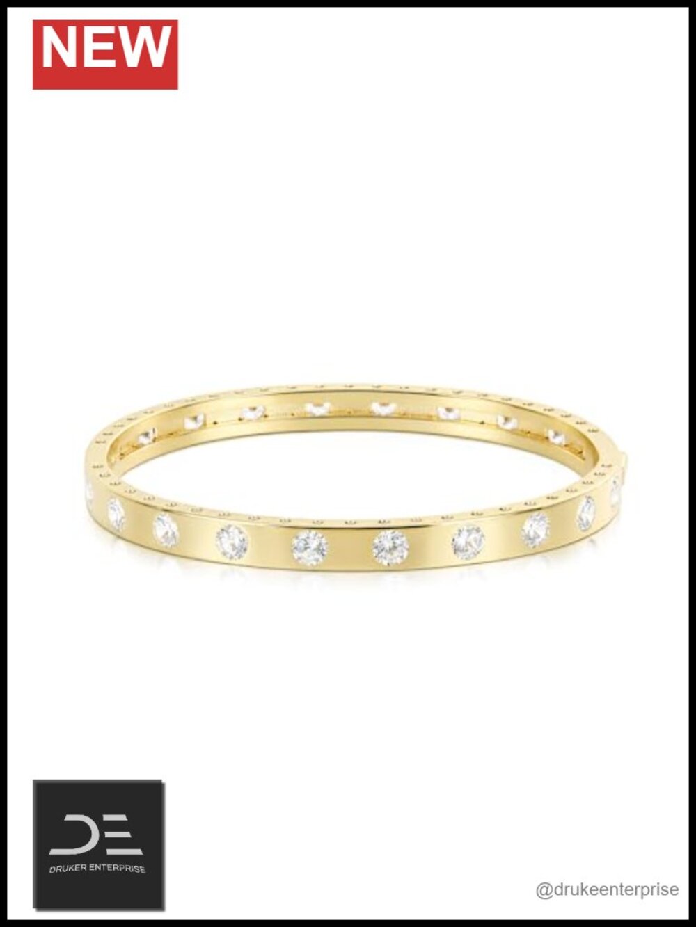 14k Gold Filled Bangle Bracelet Women Simulated Diamond CZ Stacking Bracelet